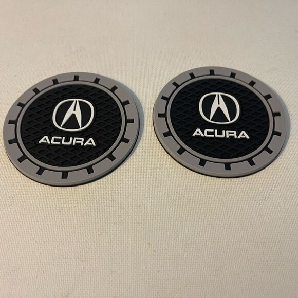 Acura car cup Coasters in black and gray. Set of 2 NWT - Picture 2 of 4